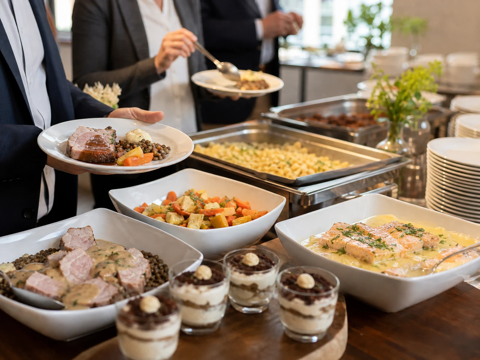Messe-Catering für die Pause eines Standteams