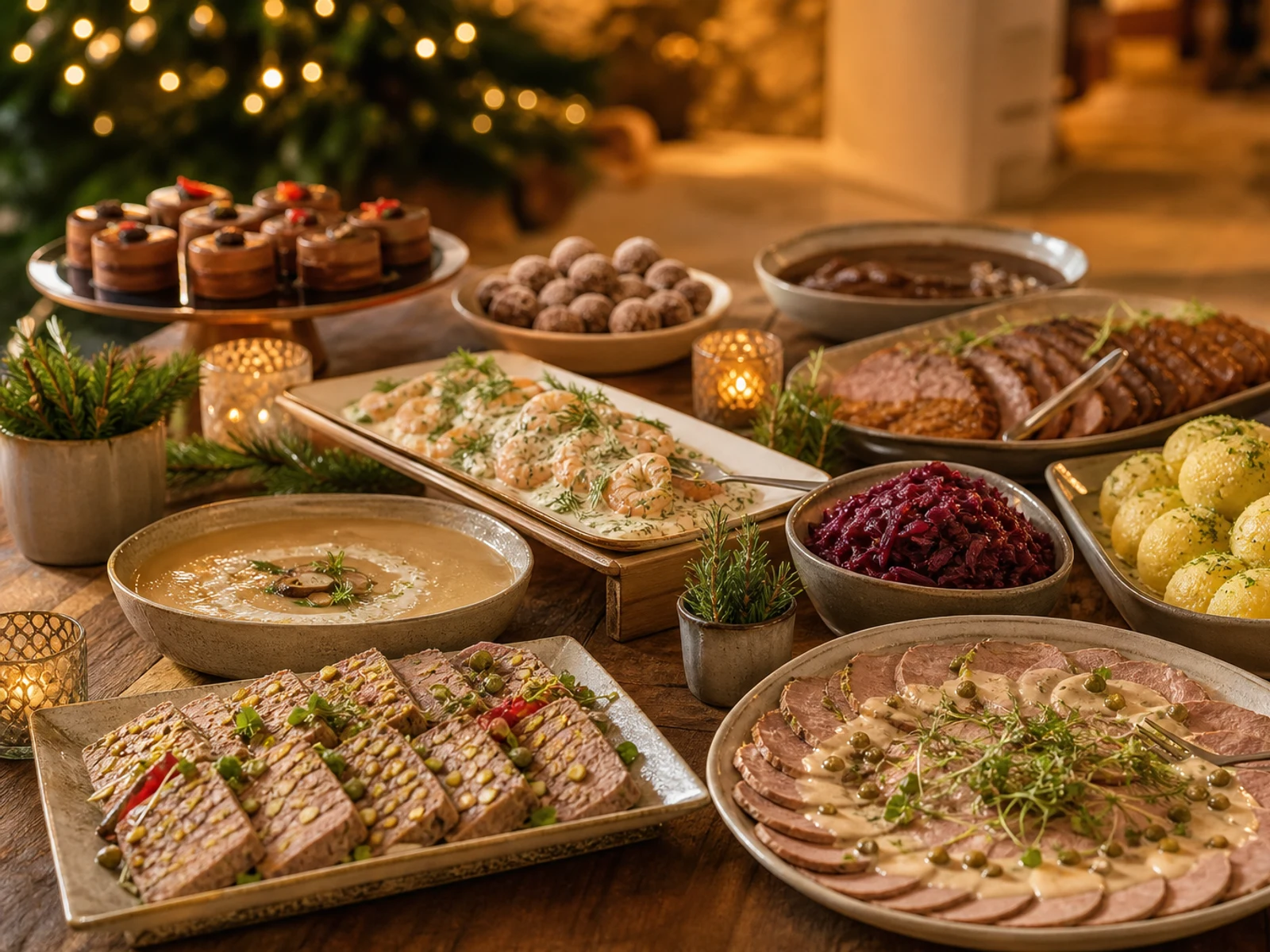 Weihnachtsbuffet für eine Firmenfeier