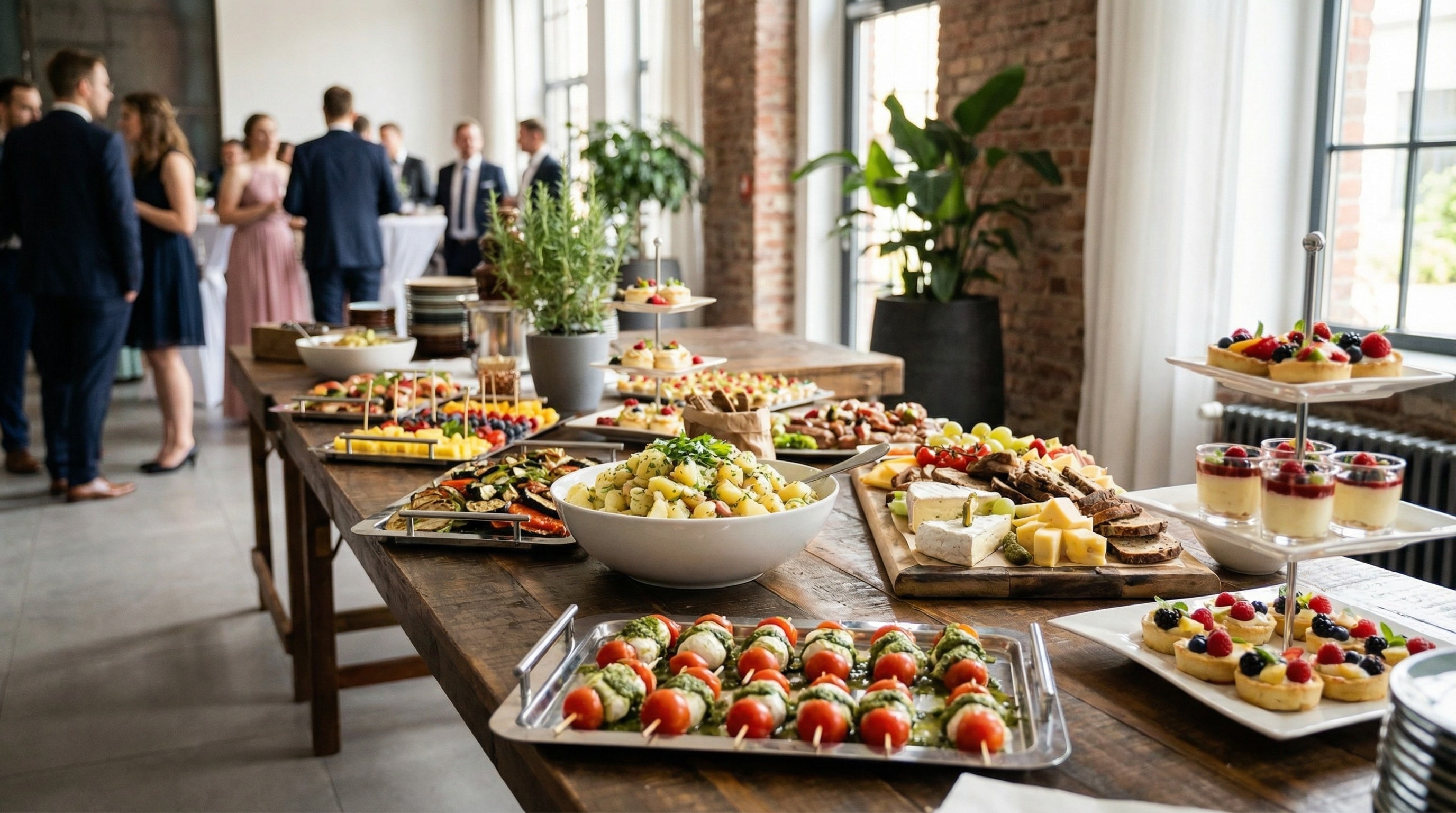 Vegetarisches Weihnachtsbuffet mit warmen Hauptgerichten
