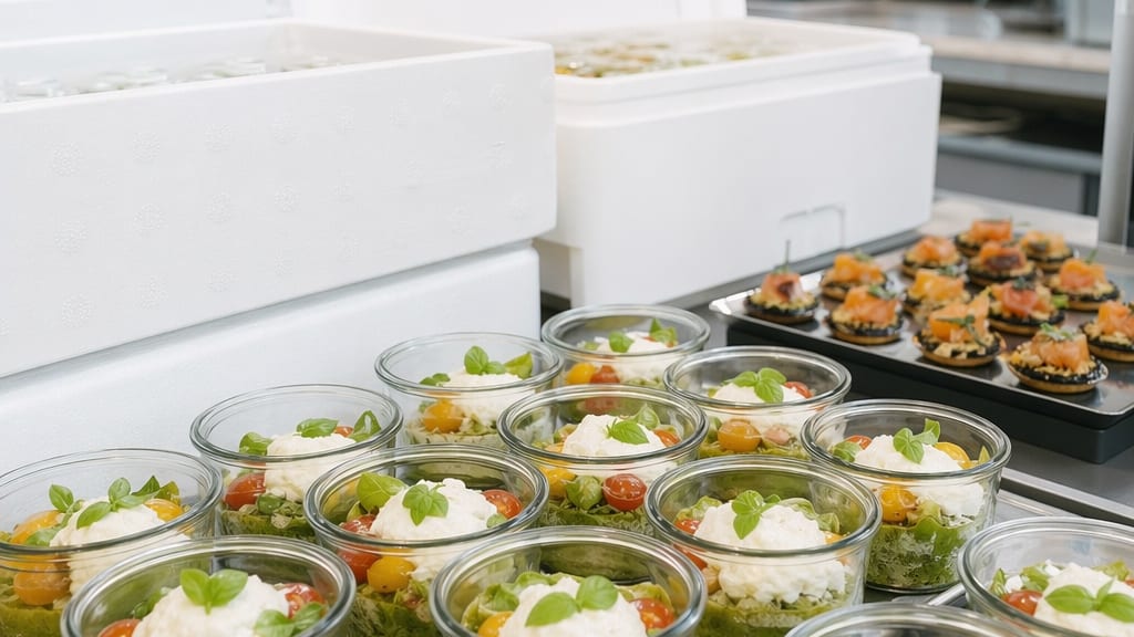 Catering-Aufbau zur Entscheidung zwischen Buffet und Fingerfood