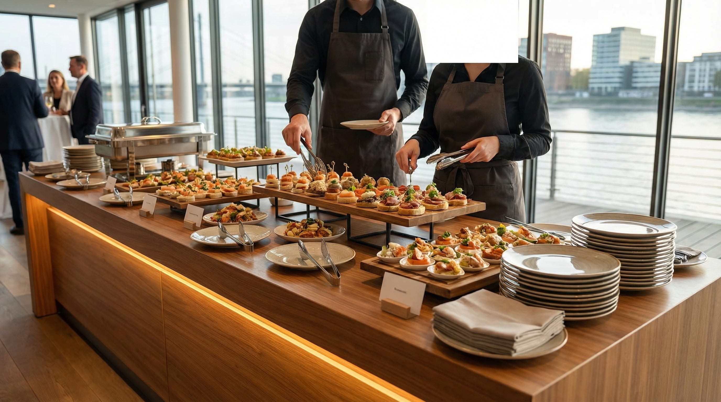 Blick in die Catering-Küche bei der Vorbereitung