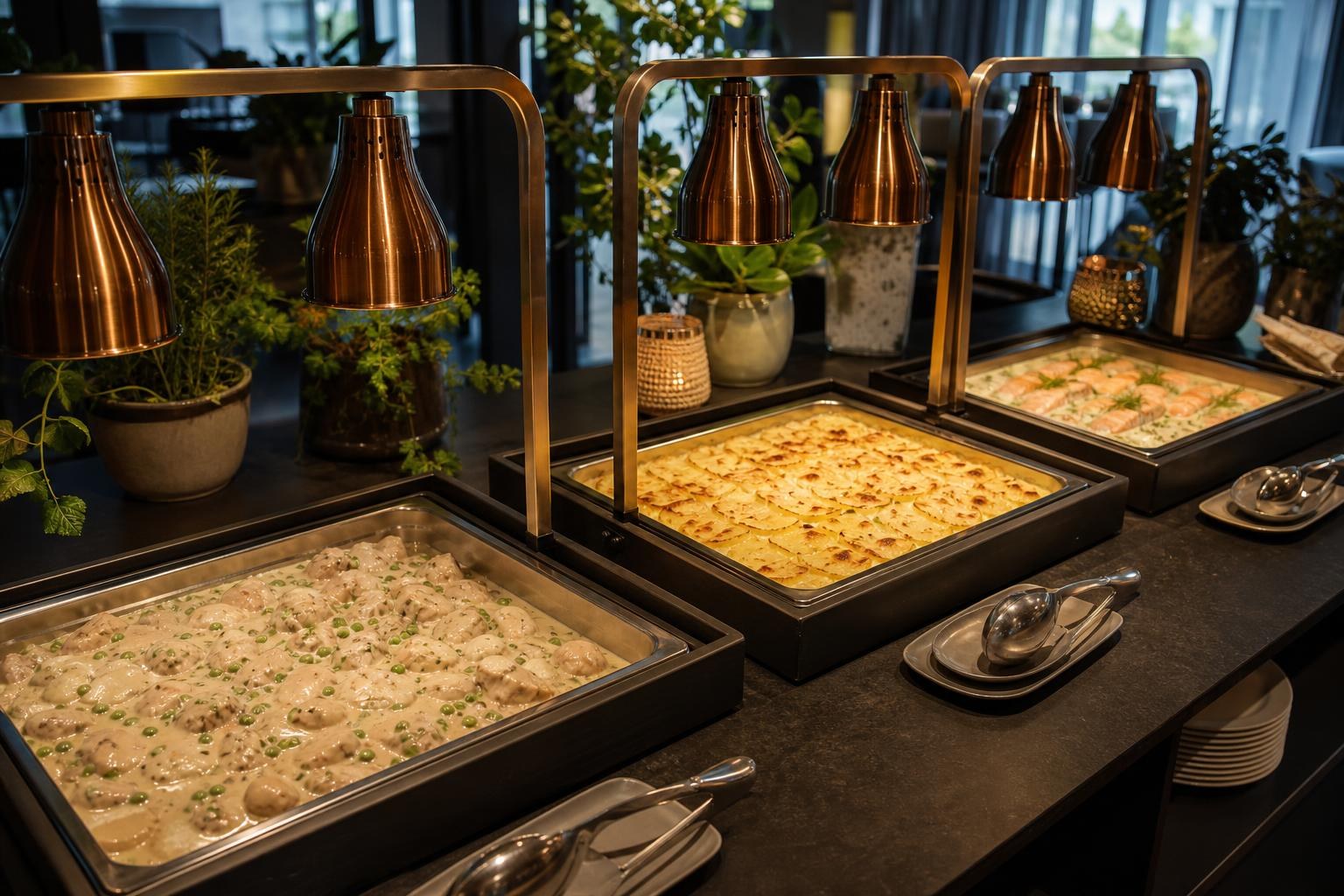 Warmes Buffet für 75 Personen in Duisburg mit Hühnerfrikassee und Lachs