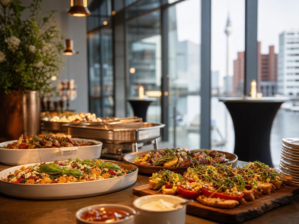 Eventcatering in Düsseldorfer MedienHafen: Speisen für Meetings, Empfänge und Teamformate