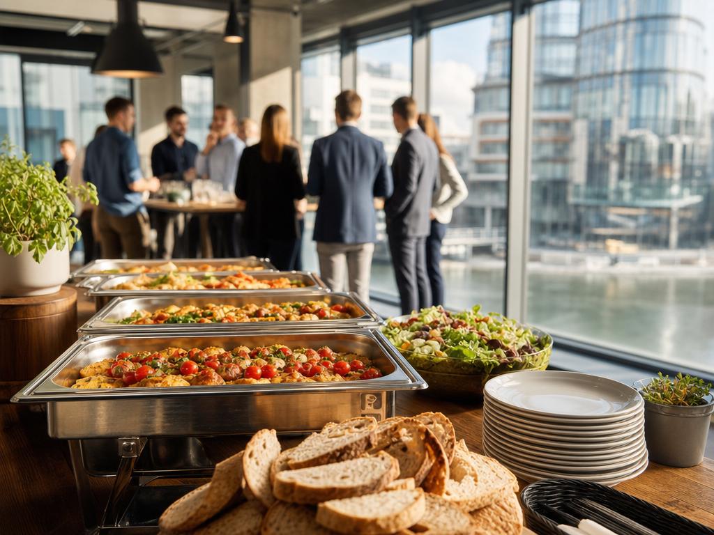 Mittagessen-Catering in Düsseldorfer MedienHafen: Für Besprechungen, Projekttermine und interne Runden