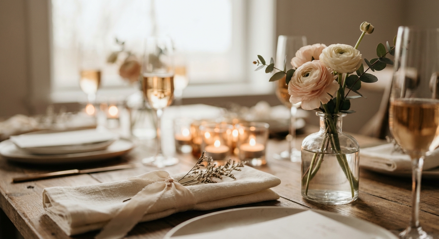 Romantische Tischdeko